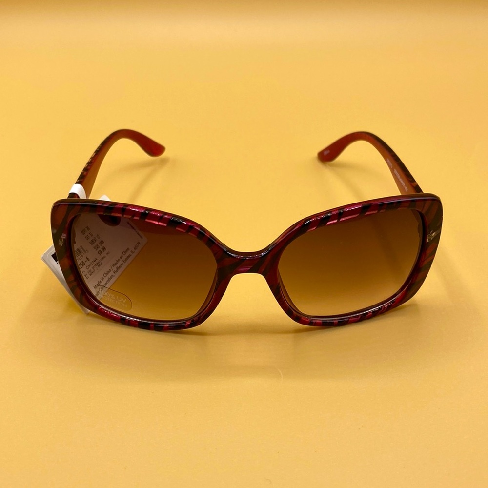 BONGO Pink Zebra Rose Frame Wide Lens Fashion Sunglasses - NWT